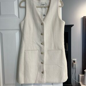 Abercombie Tweed White Button-Down Dress (NWT)